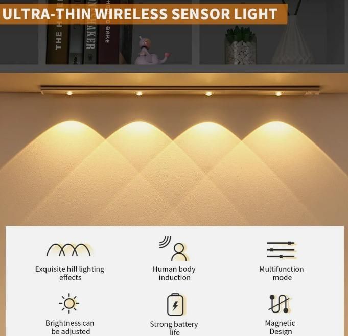LED PIR Motion Sensor Cabinet Light – USB Rechargeable