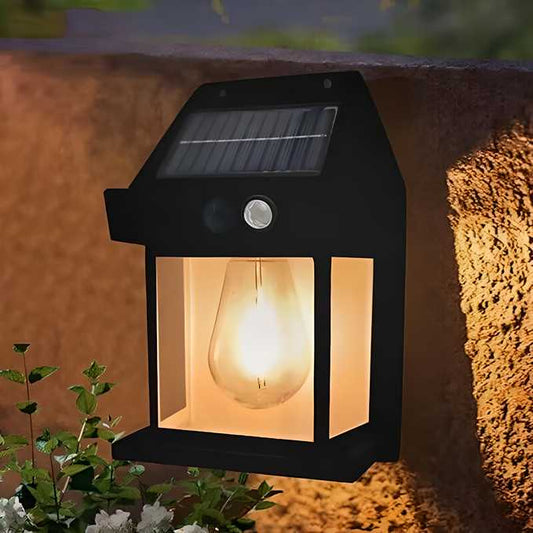 Solar Outdoor Wall Light with Dusk-to-Dawn Sensor