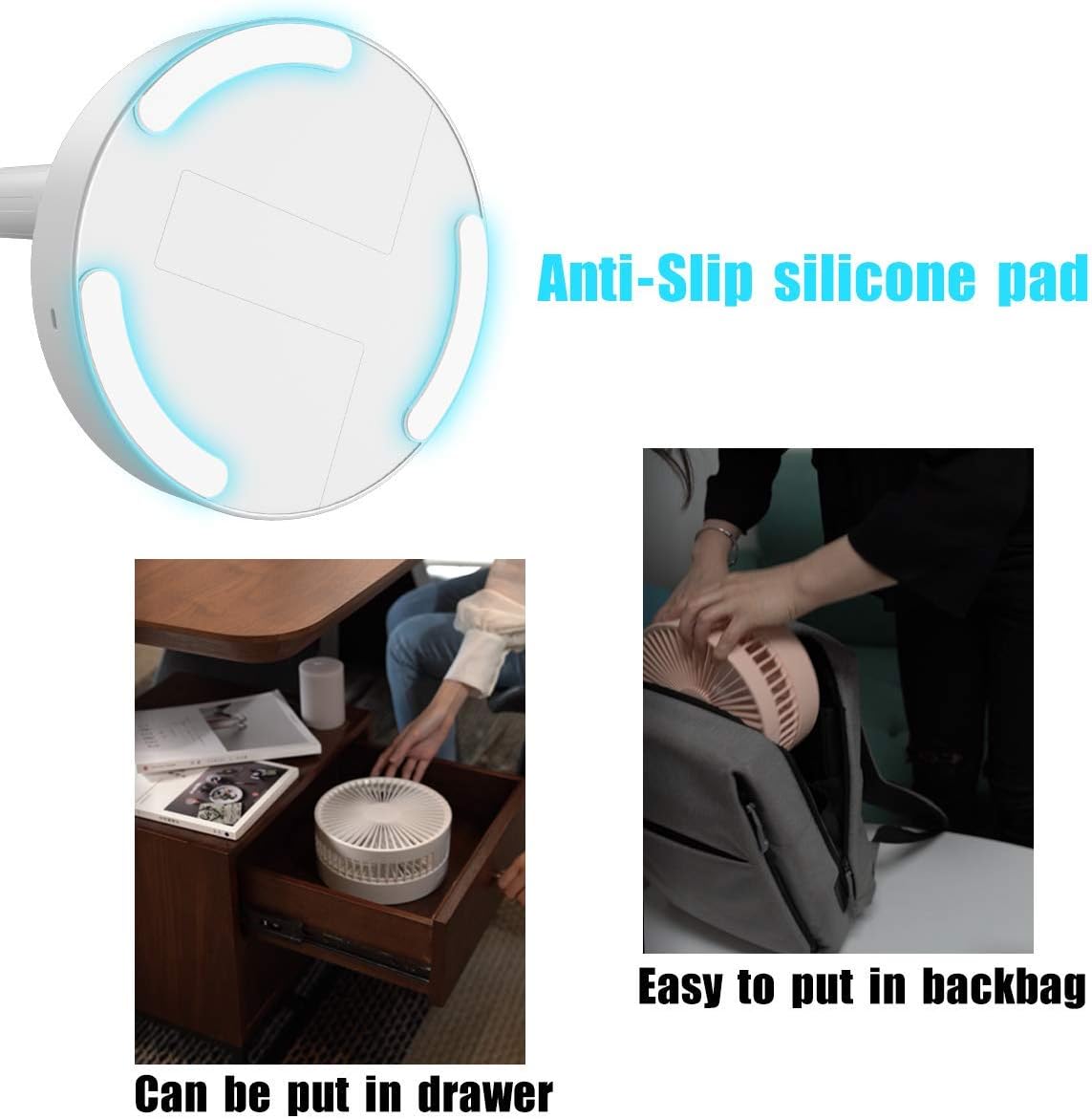 Adjustable Rechargeable Pedestal Fan - Telescopic & Portable